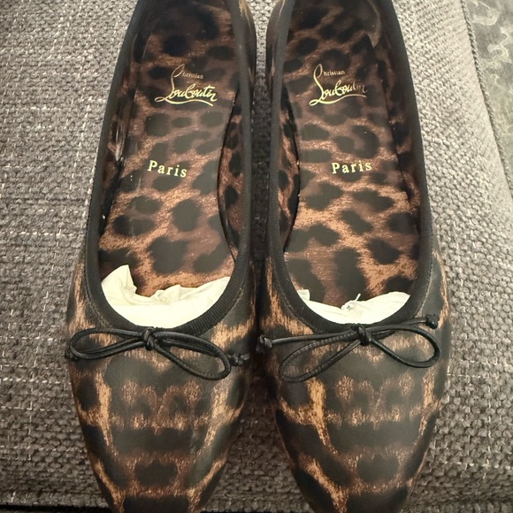 Christian Louboutin Shoes - Christian Louboutin Animal Print Flats with Black Accents